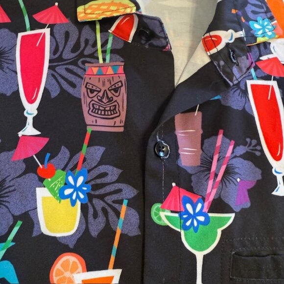 Funny Guy Creation Mens Size M Short Sleeve Tiki Margarita Pineapple Resort Vaca - Picture 9 of 11